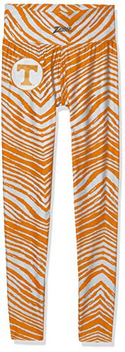 NCAA Tennessee Volunteers Women's Zebra Leggings, Orange/White, X-Large