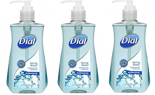 Dial Antibacterial Hand Soap with Moisturizer Spring Water, 7.5oz -Pack of 3-
