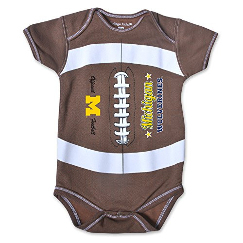 NCAA Michigan Wolverines Kids MVP Football Bodysuit, 18 Months, Brown
