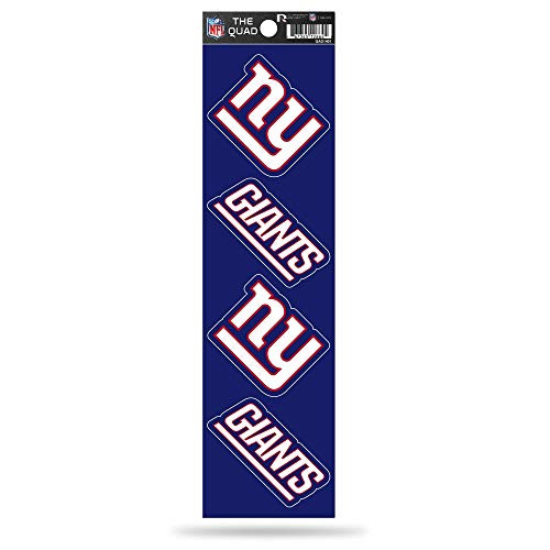 NFL Rico Industries Die Cut 4-Piece The Quad Sticker Sheet, New York Giants , 3 x 11.5-inches NFL Rico Industries Die Cut 4-Piece The Quad Sticker Sheet, New York Giants , 3 x 11.5-inches
