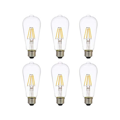LEDVANCE Sylvania LED TruWave Natural Series ST19 Light Bulb, 40W Equivalent Efficient 5W, Medium Base Dimmable Clear 2700K Soft White, 6 Pack -40907- LEDVANCE Sylvania LED TruWave Natural Series ST19 Light Bulb, 40W Equivalent Efficient 5W, Medium Base Dimmable Clear 2700K Soft White, 6 Pack -40907-