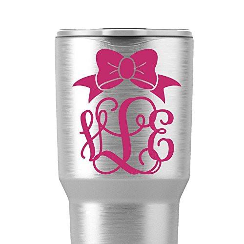Vinyl Decal - Bow Monogram for Yeti Tumblers Macbooks Laptops Car Windows Planners Etc Vinyl Decal - Bow Monogram for Yeti Tumblers Macbooks Laptops Car Windows Planners Etc