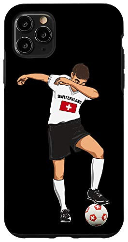 iPhone 11 Pro Max Switzerland Soccer Fan Football Flag Swiss Kid Funny Dabbing Case