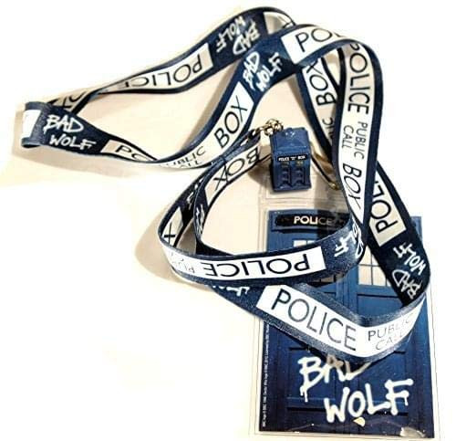 Underground Toys Doctor Who Lanyard/Bad Wolf with Tardis 3D Charm