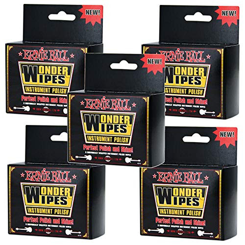 Ernie Ball Wonder Wipes Instrument Polish 30 pack Pack Bundle