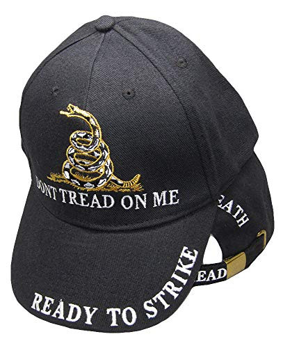 Liberty or Death Gadsden Don't Tread on Me Ready to Strike Black Ball Hat Cap
