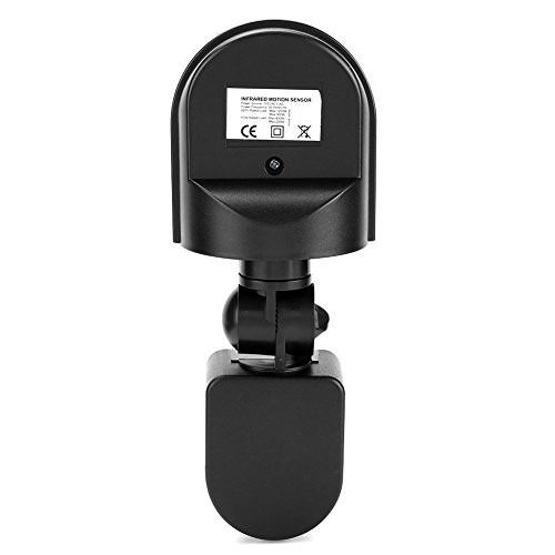 Motion Detector, Infrared Sensor Motion Detector Adjustable PIR Body Motion Detector for Corridor, Garage, Terrace, Toilet.-black-