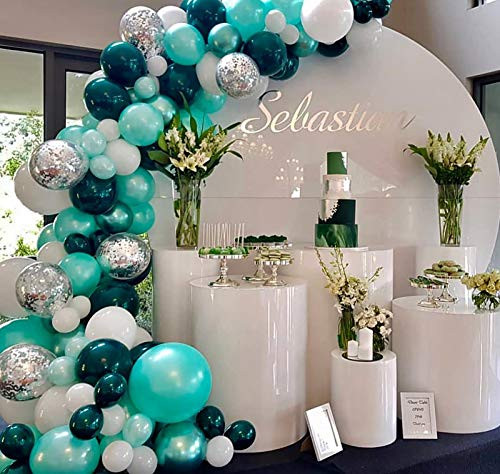 Oopat Tiffany and Dark Teal Balloon Garland Arch Kit for Boys 1st Birthday Christening Baby Shower Bridal Shower Birthday Wedding Balloon Wall Party Backdrop Decoration Oopat Tiffany and Dark Teal Balloon Garland Arch Kit for Boys 1st Birthday Christening Baby Shower Bridal Shower Birthday Wedding Balloon Wall Party Backdrop Decoration