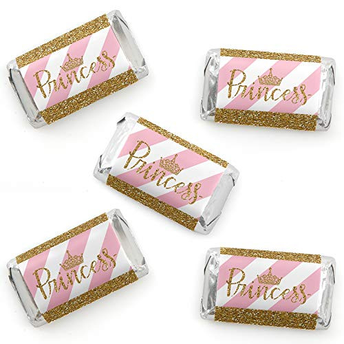 Little Princess Crown - Mini Candy Bar Wrapper Stickers - Pink and Gold Princess Baby Shower or Birthday Party Small Favors - 40 Count Little Princess Crown - Mini Candy Bar Wrapper Stickers - Pink and Gold Princess Baby Shower or Birthday Party Small Favors - 40 Count
