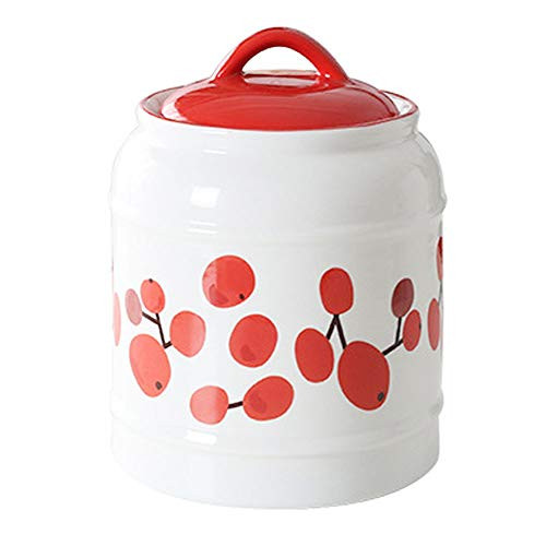 WHJY 32 oz Ceramic Food Storage Container Canister for Cookie Cereals Sugar Coffee Flour jar with Airtight Lid, Decorative Porcelain Storage for Home Kitchen Countertop,Red Cherry WHJY 32 oz Ceramic Food Storage Container Canister for Cookie Cereals Sugar Coffee Flour jar with Airtight Lid, Decorative Porcelain Storage for Home Kitchen Countertop,Red Cherry