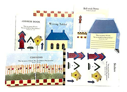 Dayspring 6 Piece Stationery Bundle, Coupon Organizer, Stickers, Memo Pads, Writing Paper and Address Book, Birdhouse