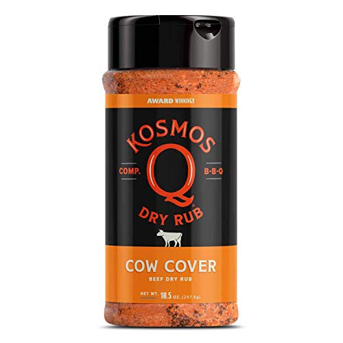Kosmos Q Cow Cover BBQ Rub - Savory Blend - Great on Brisket, Steak, Ribs and amp- Burgers - Best Barbecue Rub - Meat Seasoning and amp- Spice Dry Rub - 10.5 oz Shaker Bottle Kosmos Q Cow Cover BBQ Rub - Savory Blend - Great on Brisket, Steak, Ribs and amp- Burgers - Best Barbecue Rub - Meat Seasoning and amp- Spice Dry Rub - 10.5 oz Shaker Bottle