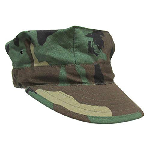 USMC Woodland 8-Point Utility Cover w/EGA Emblem -Large-