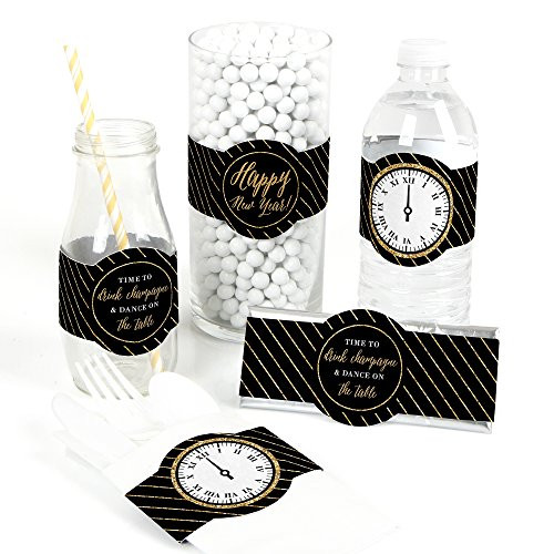 New Year's Eve - Gold - DIY Party Supplies New Years Eve Party DIY Wrapper Favors & Decorations - Set of 15