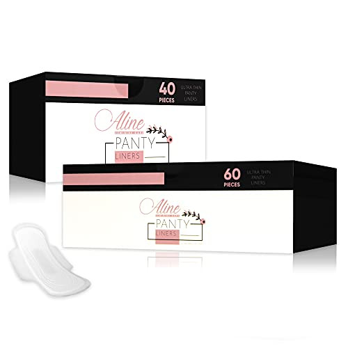 Aline Feminine Sanitary Pads for Women, All-Day Leakage Protection, Super Absorbency , Unscented, Thin Panty Liner ,Regular Length- Eco Friendly -60 Count-