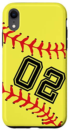 iPhone XR Softball Player -02 Jersey No 02 Number Ball Sport Gift Idea Case