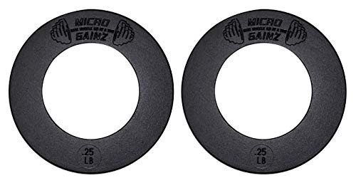Micro Gainz Olympic Fractional Weight Plate Sets of 2 Plates .25LB-1.25LB -Choose Set--Designed for Olympic Barbells, Used for Strength Training and Micro Loading, Made in USA -.25-
