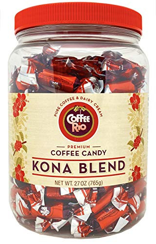 Adams  and  Brooks Coffee Rio Coffee Candy  Kona Blend Caramels 27 Ounce Jar  Made with Real Exotic Coffee and Cream, Made in the USA, Kosher Candy