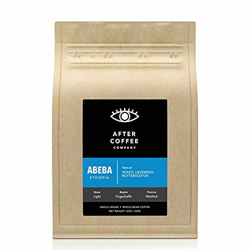 After Coffee Co. Light Roast, Whole Bean Coffee  Ethiopia Abeba  100 percent Arabica, Single Origin Coffee  1 Bag -12 Oz-