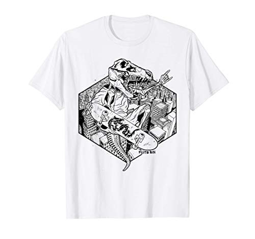 Flite Boi - Skateboards - T-Rex T. Rex Dinosaur Ink Graphic T-Shirt
