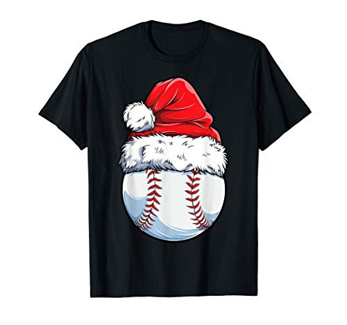 Christmas Baseball Ball Santa Hat Funny Sport Xmas Boys Men T-Shirt Christmas Baseball Ball Santa Hat Funny Sport Xmas Boys Men T-Shirt