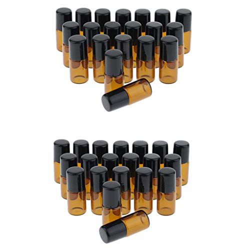 Bonarty Pack of 40, Mini Refillable Roller Ball Perfume Bottles Jars Cannings, Empty Vials Containers for Essential Oils, Lotion -2ml  and  3ml-