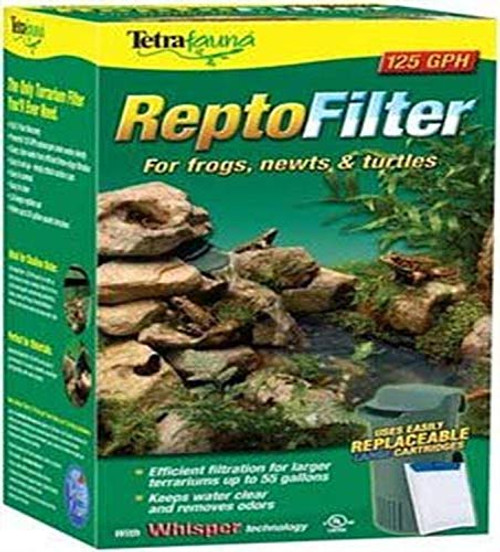 TetraFauna ReptoFilter 50 Gallons, Terrarium Filtration, Keeps Water Clear, 125 GPH, Model-26038