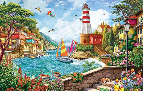 SUNSOUT INC Lighthouse and Sailing Boat 550 pc Jigsaw Puzzle
