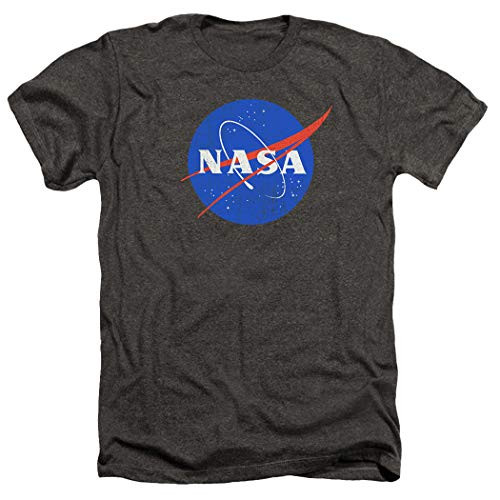 Popfunk NASA Logo Space Heather T Shirt  and  Stickers -Medium- Charcoal