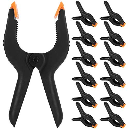 16PCS 6Inch Nylon Spring Clamp Set, OrdLive Plastic Heavy Duty Grip Clips, Photo Booth Backdrop Clips for Muslin, Paper, Photo Background Support, Photography Studio