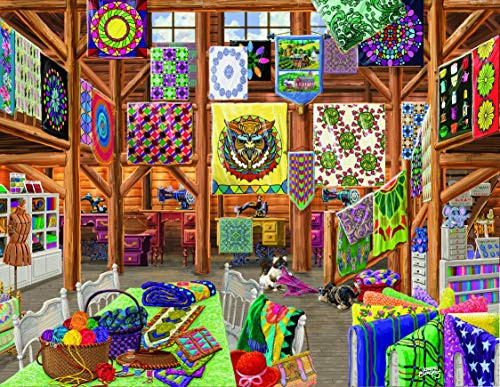 SUNSOUT INC Quilted with Love -Large Piece- 1000 pc Jigsaw Puzzle Large Oversized Easy to Grasp Puzzle Pieces