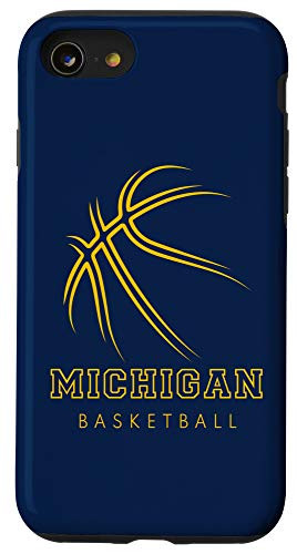 iPhone SE -2020- / 7 / 8 MI The Wolverine State Graphic Art Michigan Basketball Fan Case