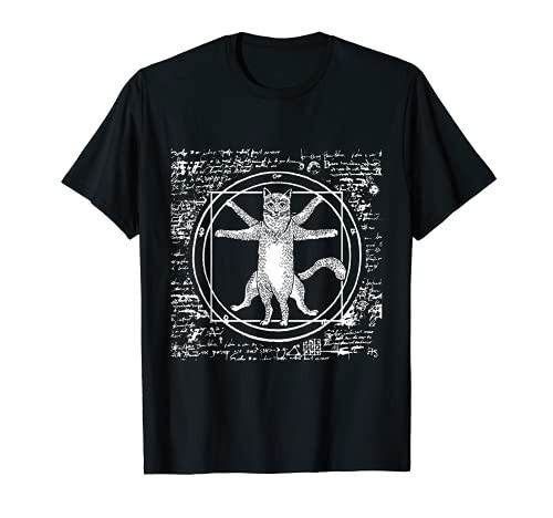 Leonardo Da Vinci Vitruvian cat lover T-Shirt