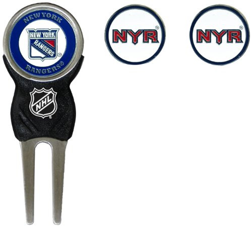 Team Golf NHL New York Rangers Divot Tool with 3 Golf Ball Markers Pack, Markers are Removable Magnetic Double-Sided Enamel,Multi Team Golf NHL New York Rangers Divot Tool with 3 Golf Ball Markers Pack, Markers are Removable Magnetic Double-Sided Enamel,Multi