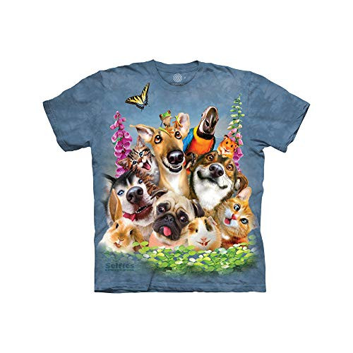 The Mountain unisex child Pet Selfie T Shirt, Blue, Medium US The Mountain unisex child Pet Selfie T Shirt, Blue, Medium US