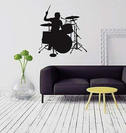 V-studios Wall Decal Drummer Drum Rock Pop Fan Music Art Kids Room Vinyl Decal VS2749 V-studios Wall Decal Drummer Drum Rock Pop Fan Music Art Kids Room Vinyl Decal VS2749