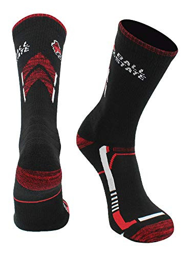 TCK Ball State Cardinals Champion Crew Socks -Black/Cardinal, Large-