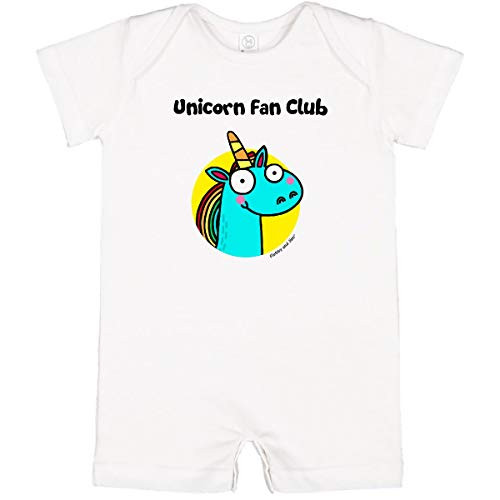 inktastic Unicorn Fan Club Infant Romper Newborn White - Flossy and Jim 2aaa7