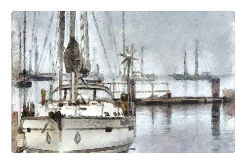 LESGAULEST Doormat Floor Rug/Mat -23.6 x 15.7 inch- - Boat Brixham Yacht Harbour Torbay Town Water