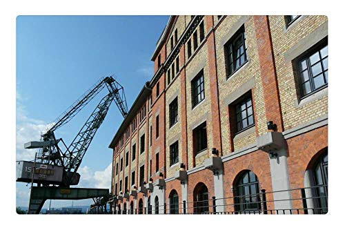 LESGAULEST Doormat Floor Rug/Mat -23.6 x 15.7 inch- - Crane Dock Loading Crane Mainz Harbour Crane LESGAULEST Doormat Floor Rug/Mat -23.6 x 15.7 inch- - Crane Dock Loading Crane Mainz Harbour Crane