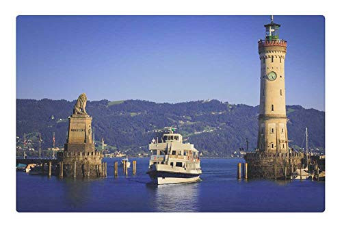 LESGAULEST Doormat Floor Rug/Mat -23.6 x 15.7 inch- - Harbour Entrance Lindau Lake Constance Shipping