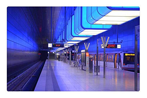 LESGAULEST Doormat Floor Rug/Mat -23.6 x 15.7 inch- - Hamburg Harbour City Subway Station LESGAULEST Doormat Floor Rug/Mat -23.6 x 15.7 inch- - Hamburg Harbour City Subway Station
