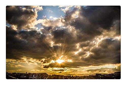 LESGAULEST Doormat Floor Rug/Mat -23.6 x 15.7 inch- - Harbour Seascape Sunset Last Light Sky Harbor