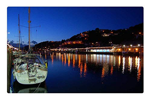 LESGAULEST Doormat Floor Rug/Mat -23.6 x 15.7 inch- - Harbour Boat Night Port Ocean Vessel Transport LESGAULEST Doormat Floor Rug/Mat -23.6 x 15.7 inch- - Harbour Boat Night Port Ocean Vessel Transport
