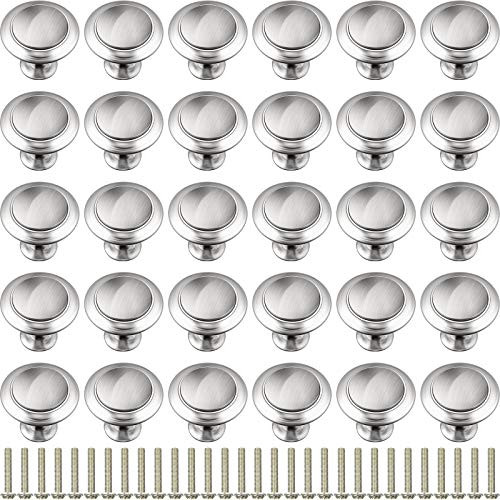 40 Pieces Round Knobs Ring Cabinet Knobs Round Cabinet Pulls Kitchen Cabinet Hardware Cupboard Knobs with Screws for Drawer Pulls Door Knobs Dresser Drawer Handles Knobs -Silver,1.06 Inch Diameter-