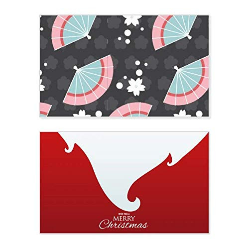 Blue Pink Fans Japan Spots Holiday Holiday Merry Christmas Congrats Card Xmas Letter Message
