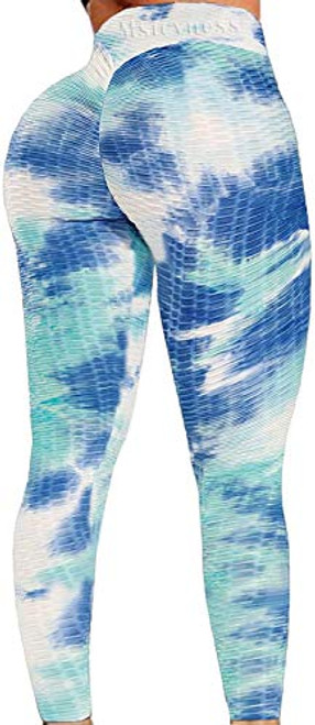 Msicyness Tiktok Leggings Women's High Waist Yoga Pants Butt Lift Tummy Control Leggings Textured Scrunch Booty Tights