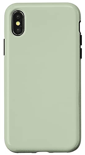 iPhone X/XS Light Mint Sage Green Solid Color Plain Background Case