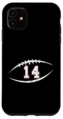 iPhone 11 14 Number Vintage Football Player 14 Lucky Number Birthday Case