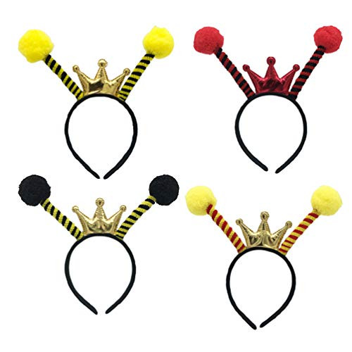 Lurrose 4Pcs Halloween Cosplay Headbands,Bee Ball Hair Hoops Crown Hairbands Festival Birthday Hair Hoops for Kids Children Adults